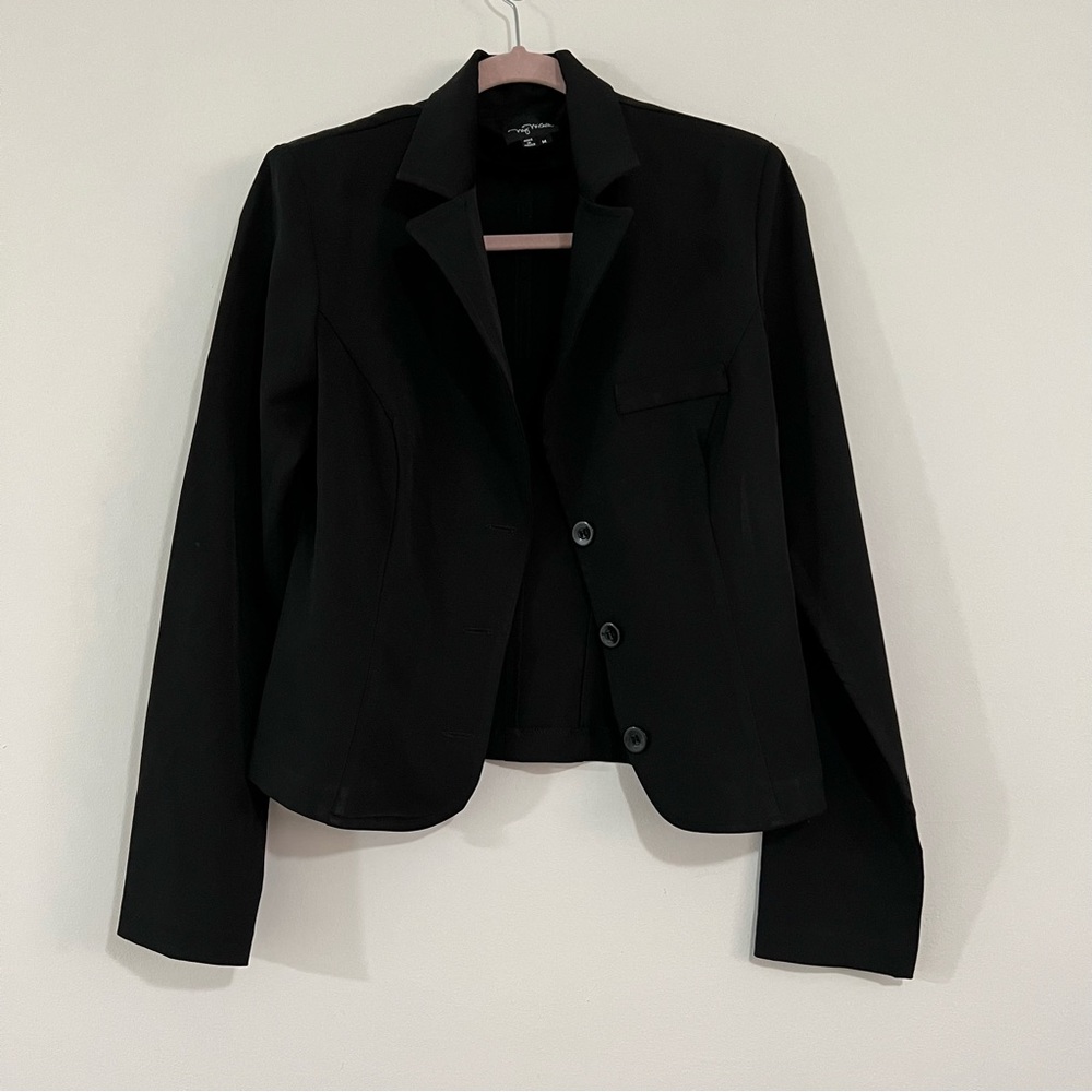 My Michelle cropped collar black blazer size medium